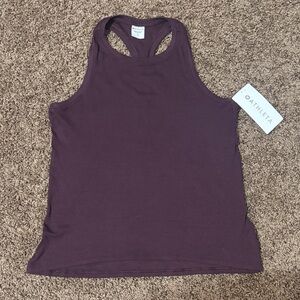 Athleta Ease In Rib Tank Top XS Dark Berry Lightweight Breathable NWT
